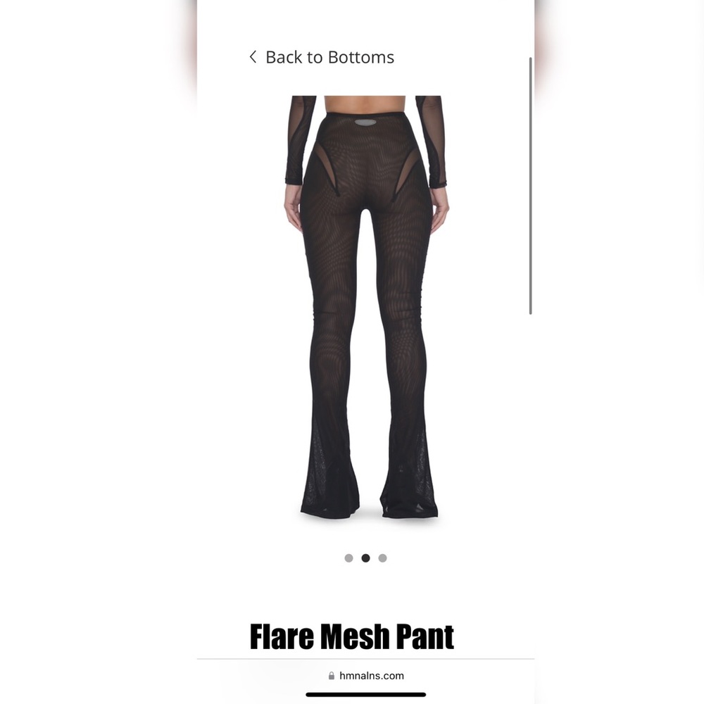 Hmn Alns Black Flare Mesh Pants